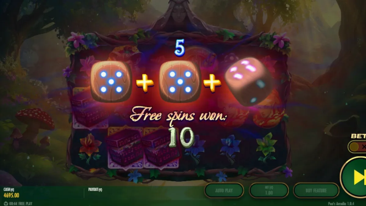 Pemandangan hutan mitologi dalam slot Pan’s Arcadia